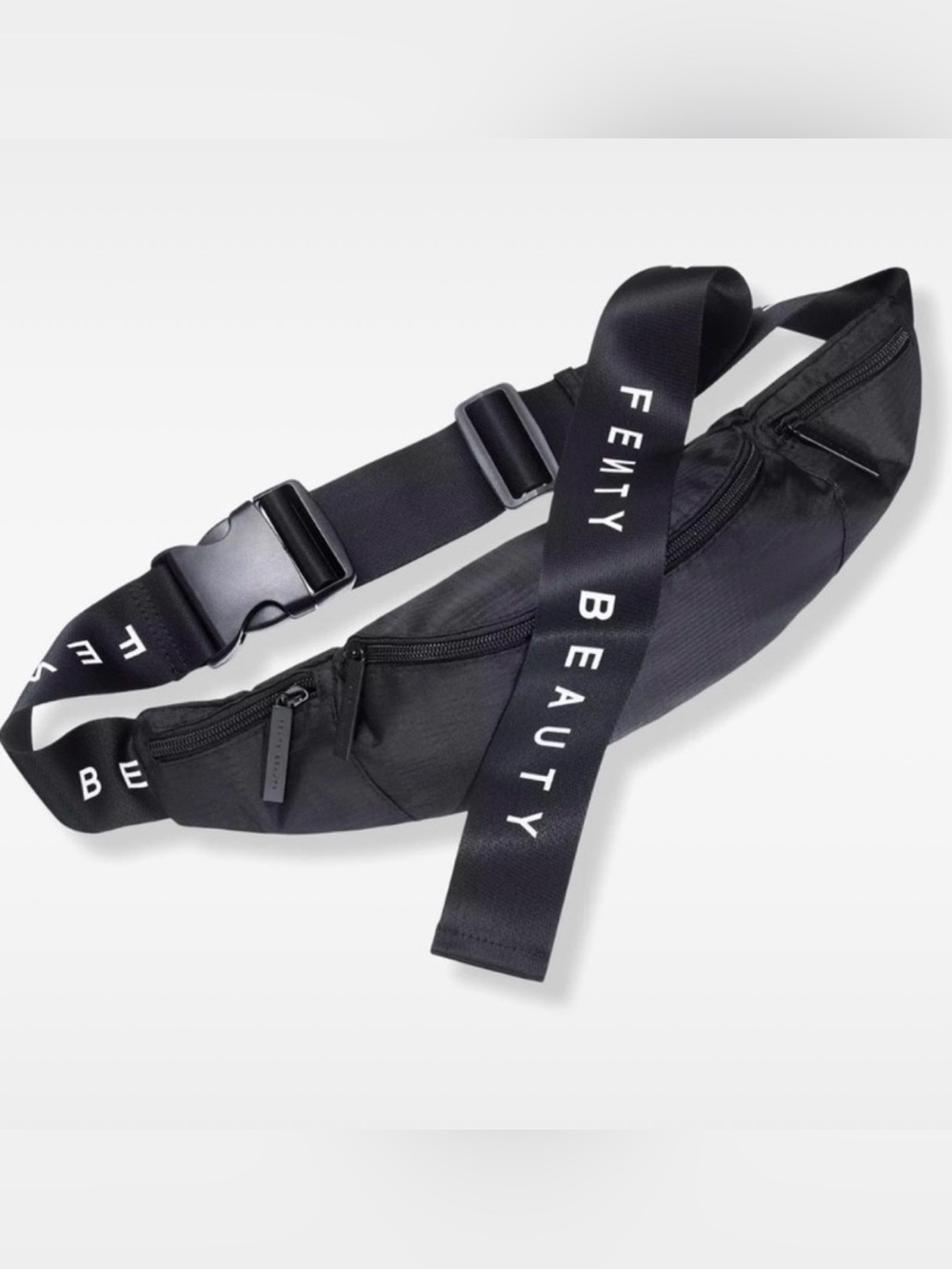 Fenty Beauty Black Logo Strap Belt Bag